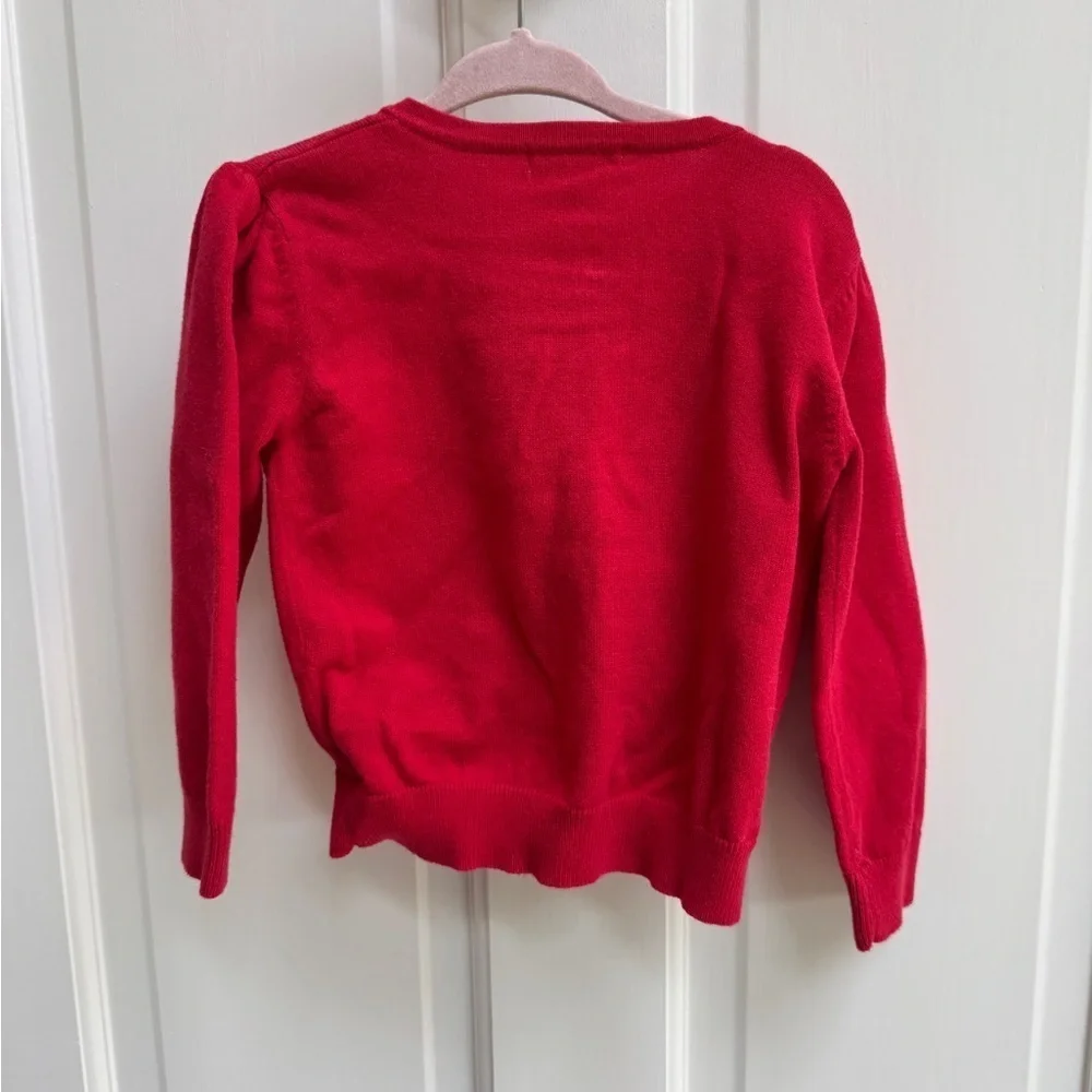 Hartstrings 3T Girls Red Bow Button Down Sweater - Picture 6 of 6